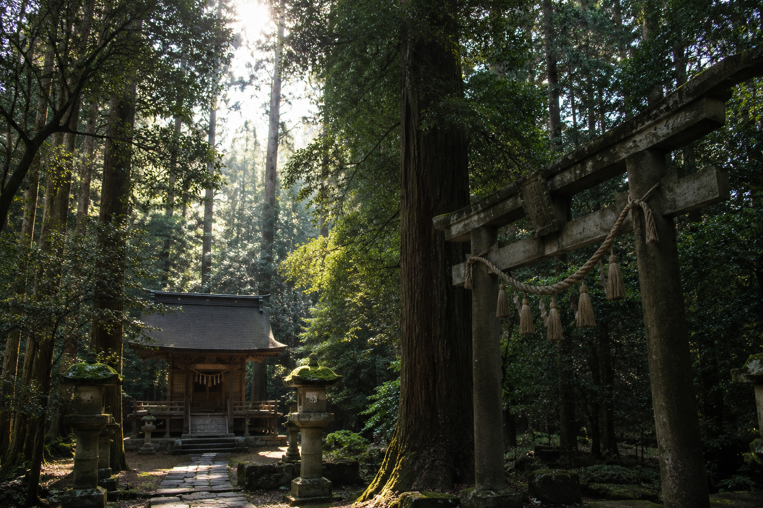日本の森の神社